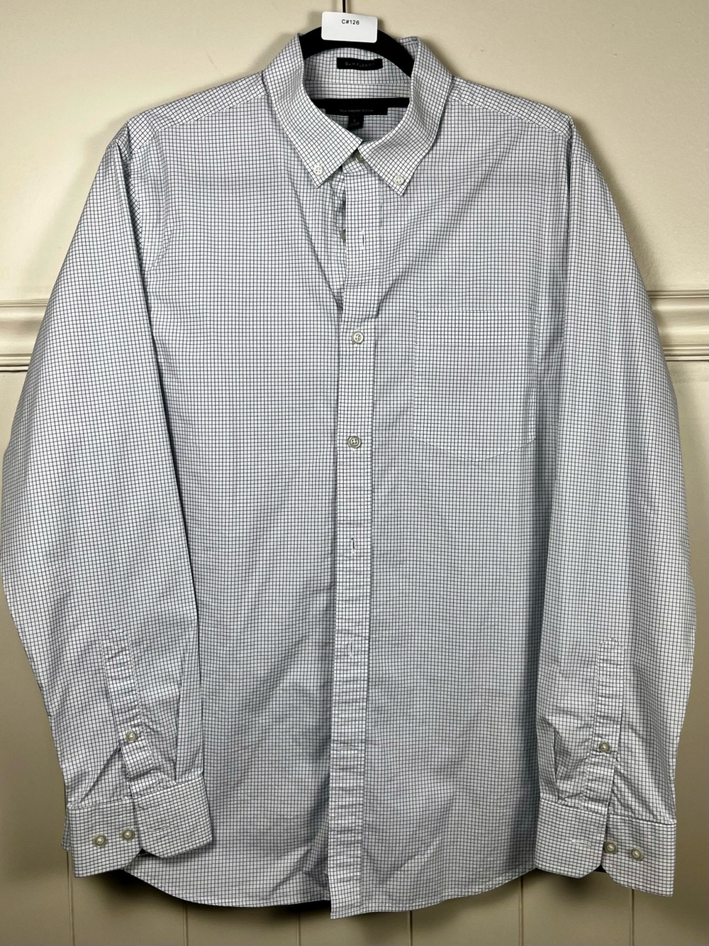 Banana Republic Men’s L Slim Flex Fit Tech Stretch Cotton Check Shirt sku 126